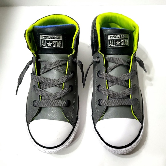 boys black leather converse